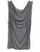 Max Studio Size L Navy Blue & White Rayon Sleeveless Striped Draped Neck Top Navy Blue & White / L
