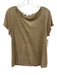 Max Studio Size L Tan Polyester Blend Faux Suede Perforated Short Sleeve Top Tan / L