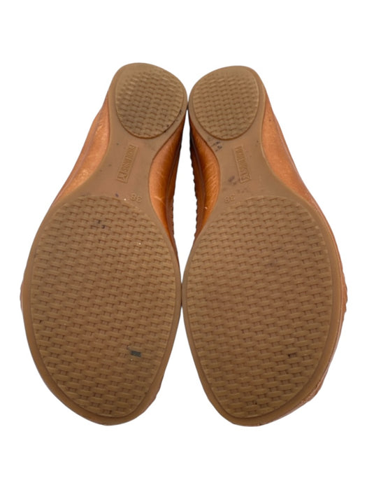 Pikolinos Shoe Size 38 Red & Brown Leather Rubber Sole Cut Out Pattern Sandals Red & Brown / 38