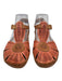 Pikolinos Shoe Size 38 Red & Brown Leather Rubber Sole Cut Out Pattern Sandals Red & Brown / 38
