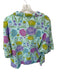 Emily McCarthy Size L Aqua & Multi Rayon Blend 3/4 Balloon Sleeve Botanical Top Aqua & Multi / L