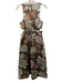 Julie Brown Size 2 Brown, Silver & Black Sleeveless Floral Wide Leg Jumpsuit Brown, Silver & Black / 2
