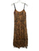 By Anthropologie Size XS Brown, Black & Gold Polyester Embroidered Dress Brown, Black & Gold / XS