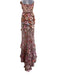 Bronx & Banco Size M Mixed Pinks Viscose Blend Strapless Floral Applique Gown Mixed Pinks / M