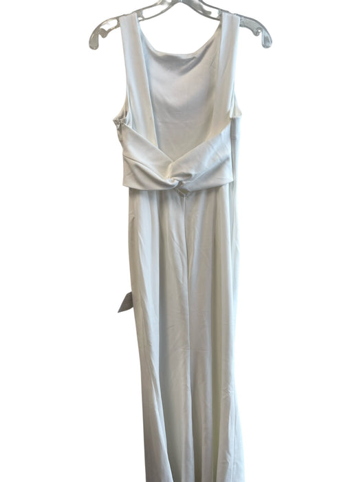 Lulus Size S White Polyester Square Neck Sleeveless Back Detail Maxi Gown White / S