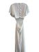 Lulus Size XS White Polyester Round Neck Short Sleeve Open Back Back Zip Gown White / XS