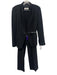 Max Mara Size 8 Black Wool Blend Belt Detail Blazer Side Zip Pant Set Black / 8