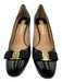 Salvatore Ferragamo Shoe Size 9.5 Black Leather Upper Patent Vara Bow Pumps Black / 9.5