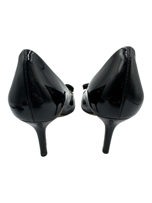 Salvatore Ferragamo Shoe Size 9.5 Black Leather Upper Patent Vara Bow Pumps Black / 9.5