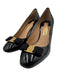 Salvatore Ferragamo Shoe Size 9.5 Black Leather Upper Patent Vara Bow Pumps Black / 9.5