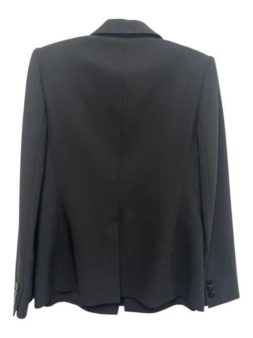 Armani Collezioni Size 6 Black Wool Button Front Blazer Back Zip Skirt Set Black / 6