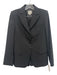 Armani Collezioni Size 6 Black Wool Button Front Blazer Back Zip Skirt Set Black / 6