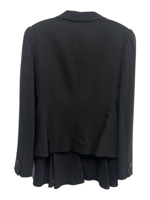 Armani Collezioni Size 8/6 Black Wool Blend Collar Detail Button Front Skirt Set Black / 8/6
