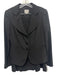 Armani Collezioni Size 8/6 Black Wool Blend Collar Detail Button Front Skirt Set Black / 8/6