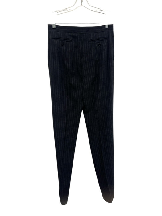 Max Mara Size 10 Black & Gray Wool Blend Pinstripe Tie Front Blazer Pant Set Black & Gray / 10