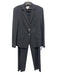 Armani Collezioni Size 8/6 Gray Wool Flap Pocket Blazer Hook & Zip Fly Pant Set Gray / 8/6
