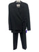 Max Mara Black & Gray Wool Pinstripe 3 Piece Set Blazer Suit Jacket Set Black & Gray / 6
