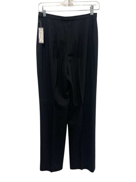 Max Mara Black & Gray Wool Pinstripe 3 Piece Set Blazer Suit Jacket Set Black & Gray / 6