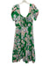 Tanya Taylor Size 6 Green, Pink, Blue Cotton Short Puff Sleeve Square Neck Dress Green, Pink, Blue / 6