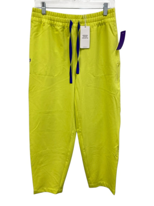 Figs Size S Lime Green & Blue Polyester & Rayon Elastic Drawstring Waist Pants Lime Green & Blue / S