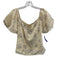 Love Shack Fancy Size 12 Cream, Purple, Green Cotton Short Puff Sleeve Top Cream, Purple, Green / 12