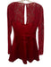 House of CB Size S Red Polyester Long Bell Sleeve Crochet Lace Underwire Dress Red / S