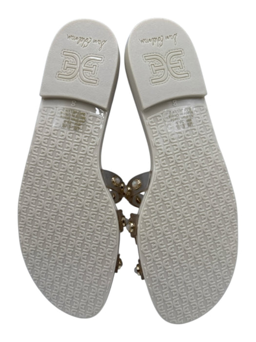 Sam Edelman Shoe Size 8 Cream & Gold Rubber Faux Opal Studded Slide Mule Sandals Cream & Gold / 8