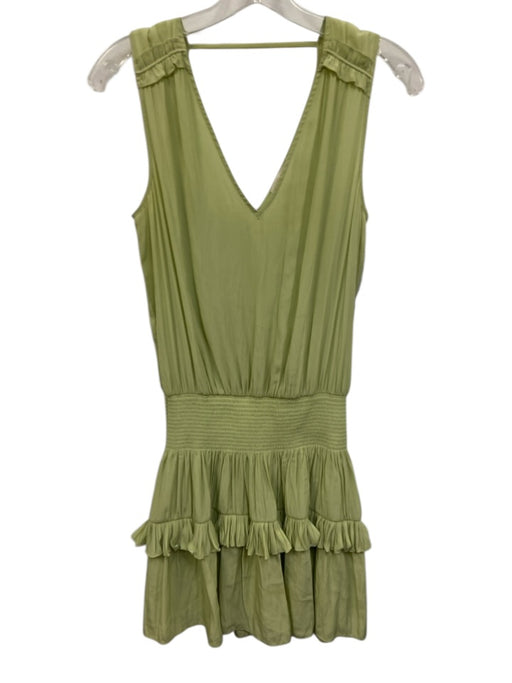 Ramy Brook Size XS Light Green Polyester Sleeveless V Neck Smocked Waist Dress Light Green / XS