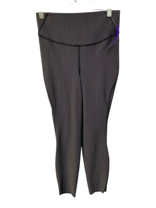 Lululemon Size 6 Black & Gray Nylon Blend Rib Knit Stripe Crop Leggings Black & Gray / 6