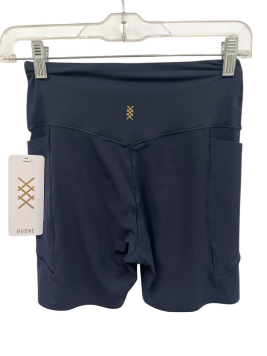Rhone Size S Navy Blue Nylon & Elastane Wide Waist Band Biker Spandex Shorts Navy Blue / S