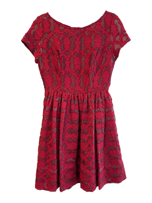 Moulinette Soeurs Size 2P Red No Fabric Tag Round Neck Short Sleeve Dress Red / 2P
