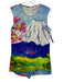 Desigual Size L Blue, Pink, Green Viscose & Polyamide Sleeveless Scenery Dress Blue, Pink, Green / L