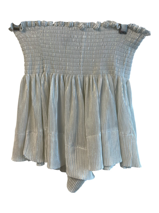 Queen of Sparkles Size XS White Polyester Elastic Waist Pleated Detail Shorts White / XS
