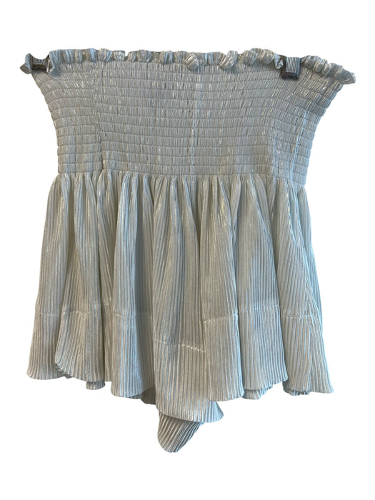 Queen of Sparkles Size XS White Polyester Elastic Waist Pleated Detail Shorts White / XS