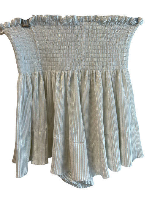 Queen of Sparkles Size XS White Polyester Elastic Waist Pleated Detail Shorts White / XS