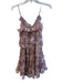Misa Size XS Pink & Multi Polyester Spaghetti Strap Floral Print Tiered Top Pink & Multi / XS