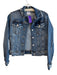 Zara Size S Blue Cotton Denim Long Sleeve Distressed Detail Button Down Jacket Blue / S