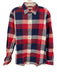 Thomas Pink Size Est M Red, White & Blue Cotton Plaid Men's Long Sleeve Shirt Red, White & Blue / Est M