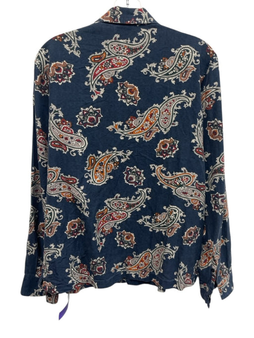 Kith Size XS Blue & Red Cotton Blend Paisley Button Up Men's Long Sleeve Shirt Blue & Red / XS