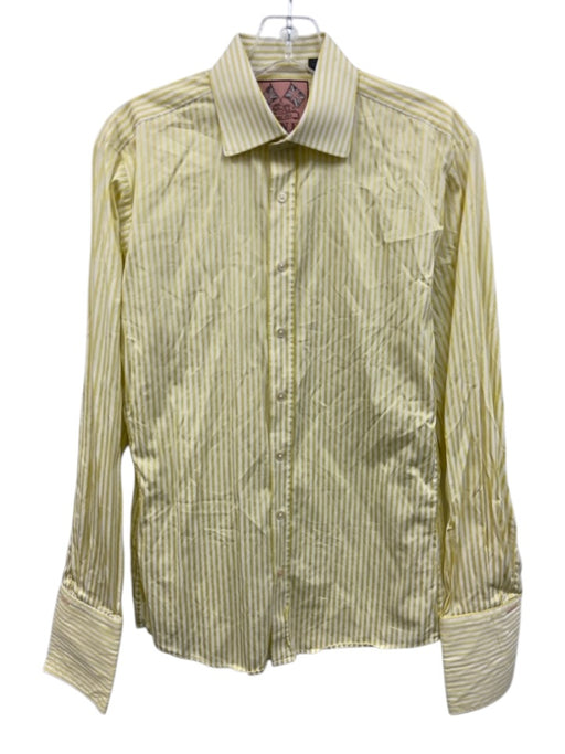 Thomas Pink Size 15 Yellow & White Cotton Striped Button up Long Sleeve Shirt Yellow & White / 15