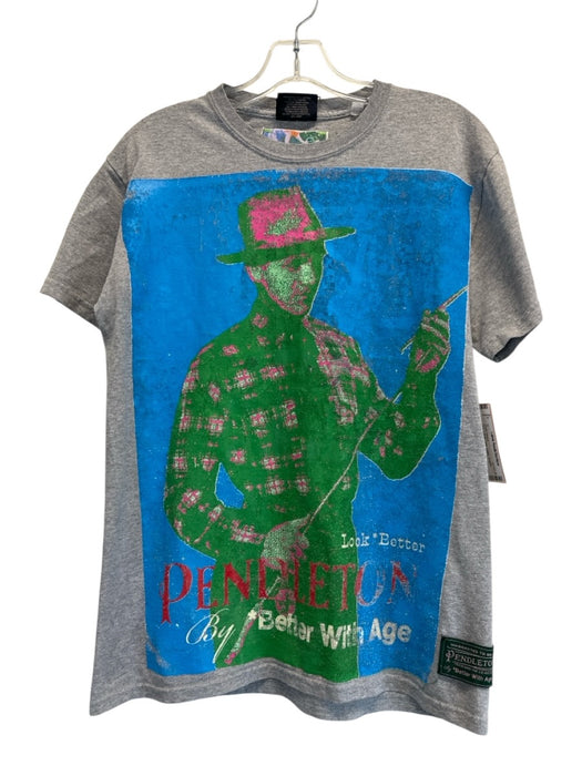 Better with Age Size S Gray & Multi-Color Cotton Graphic Men's Short Sleeve Gray & Multi-Color / S