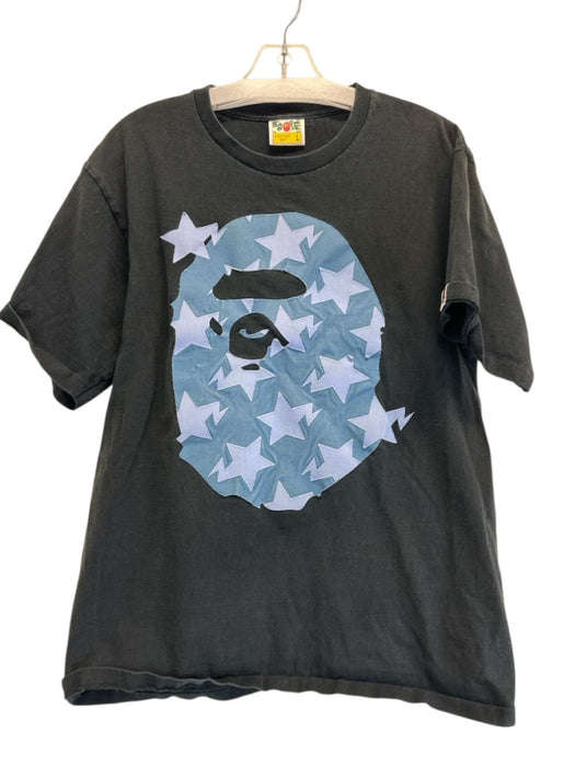 Bape Size L Black & Blue Cotton Graphic Men's Short Sleeve Black & Blue / L