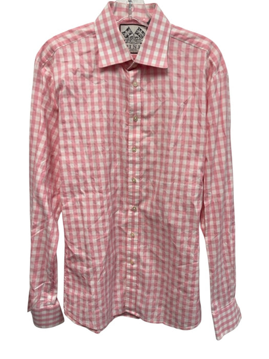 Thomas Pink Size 16.5 Pink & White Cotton Gingham Button up Long Sleeve Shirt Pink & White / 16.5