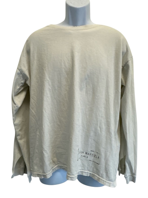 Maison Margiela Size M Beige Cotton Distressed Men's Long Sleeve Shirt Beige / M