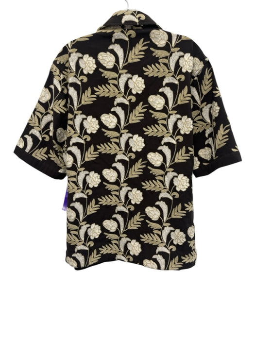 Kith Size S Brown & White Cotton Embroidered Button up Men's Short Sleeve Brown & White / S