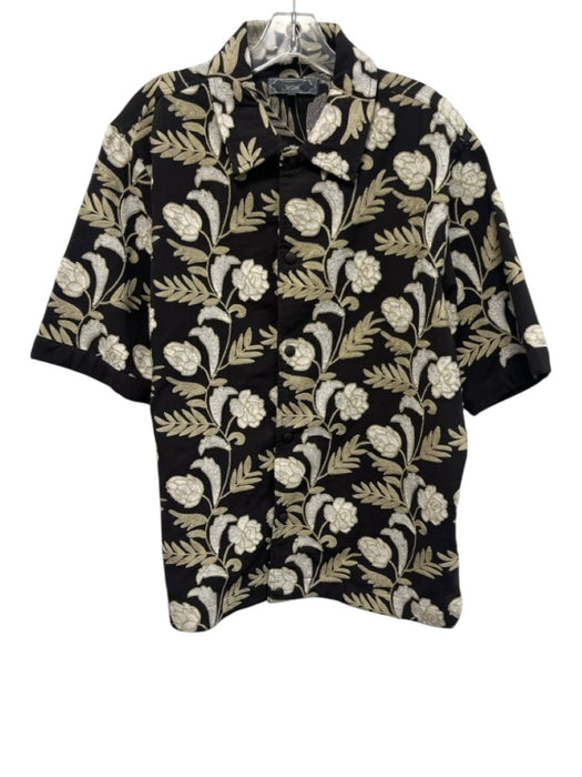 Kith Size S Brown & White Cotton Embroidered Button up Men's Short Sleeve Brown & White / S