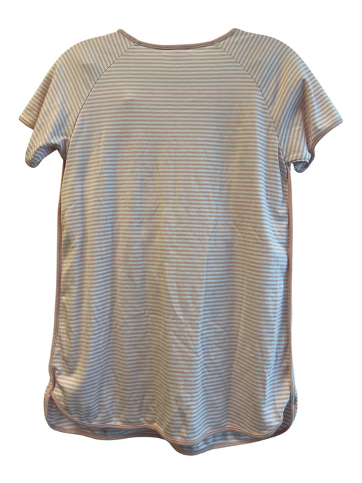 Lake Size XS Pink Pima Cotton 3/4 Button Striped Waist tie short sleeve Pajamas Pink / XS