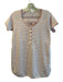 Lake Size XS Pink Pima Cotton 3/4 Button Striped Waist tie short sleeve Pajamas Pink / XS