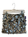 Edikted Size XS Silver Polyester Polyester Sequin Side Zip Mini Skirt Silver / XS