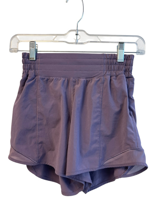 Lululemon Size 2 Purple Polyester Elastic Waist solid color Side Pockets Shorts Purple / 2